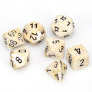 Chessex Marble: Ivory/Black 7 Dice Set