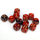 Chessex Gemini: 16MM D6 Purple-Red/Gold (12)