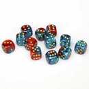 Chessex Gemini: 16MM D6 Red-Teal/Gold (12)