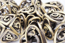 Foam Brain Games Antique Bronze Hollow Hearts RPG Metal Dice Set