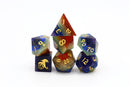 Hymgho Gemstone Dice - Natural Rainbow Layered Polyhedral Set (7)