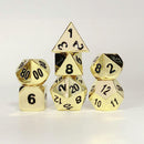 Hymgho Solid Metal Dice - Shiny Gold/Black Polyhedral Set (7)
