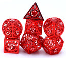 Hymgho Hollow Metal Gear Dice - Red and White Polyhedral Dice (7)