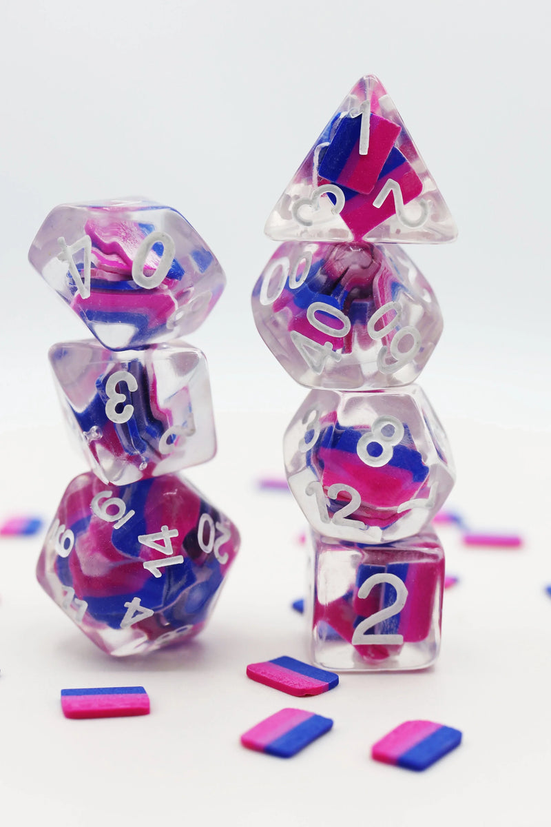 Foam Brain Games Bisexual Flag RPG Dice Set