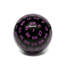 Foam Brain Games 100 Sided Die - Black Opaque with Purple (D100)