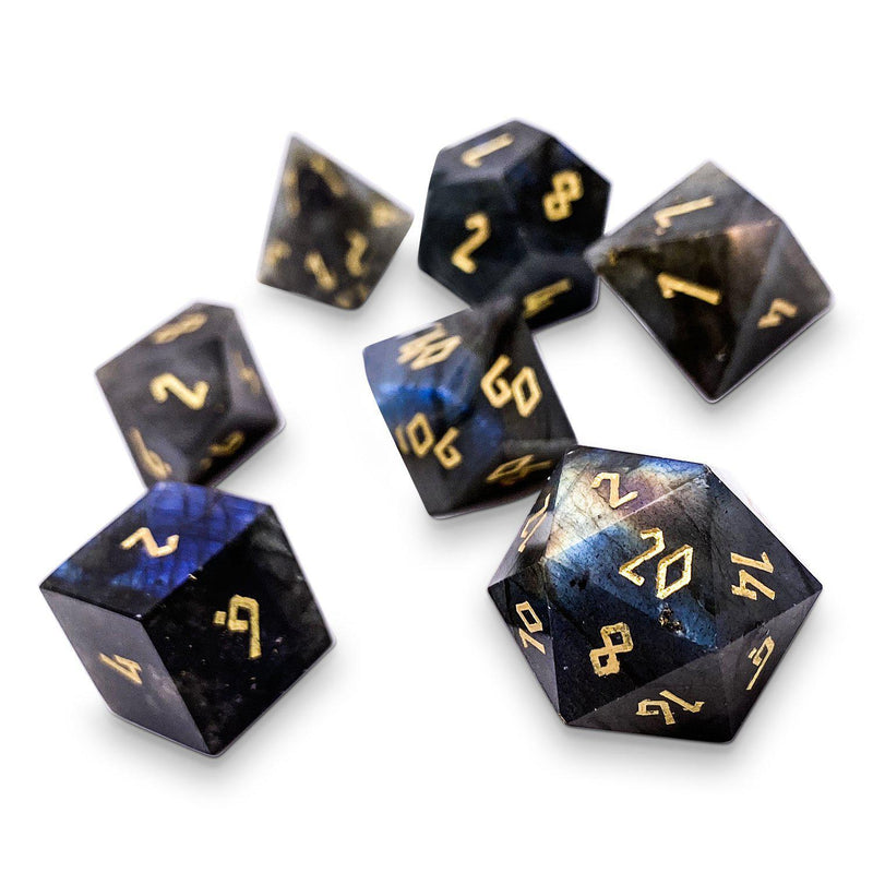 Norse Foundry 7 Die Gemstone RPG Dice Set: Blue Labradorite