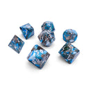 Norse Foundry 7 Die Gemstone RPG Dice Set: Silver Blue Imperial Jasper Trustone