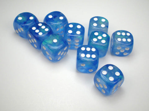 Chessex Borealis: 16MM D6 Sky Blue/White (12)