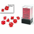 Chessex Mini Dice: Translucent - Red/White 7 Dice Set