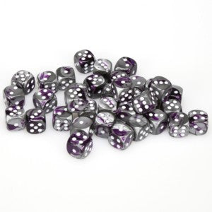 Chessex Gemini: 12MM D6 Purple Steel/White (36)