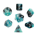 Chessex Gemini: Black-Shell/White7 Dice Set