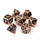 Die Hard Dice 7 Die Metal Dice Set: Mythica Copper Onyx