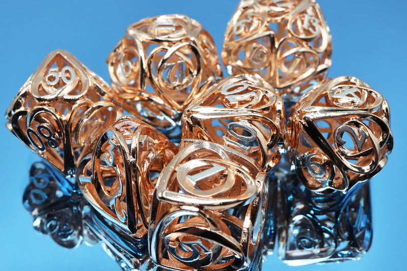 Foam Brain Games Copper Hollow Hearts RPG Metal Dice Set