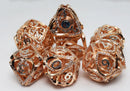 Foam Brain Games Copper Jeweled Hollow Hearts RPG Metal Dice Set