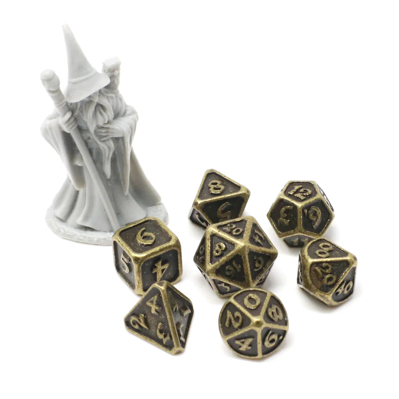 Die Hard Dice Critlings 7pc Mini RPG Set - Dark Gold