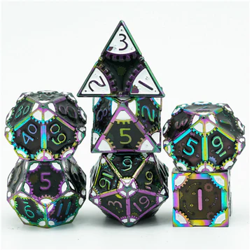 Foam Brain Games SteamPunk Dark Lord PRG Metal Dice Set