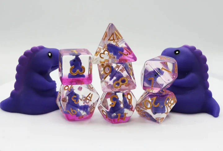 Foam Brain Games RPG Dice Set: Purple T-Rex