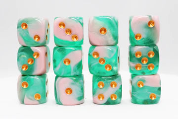 Foam Brain Games 12 Piece Pip D6's - Glow Worm Glitter