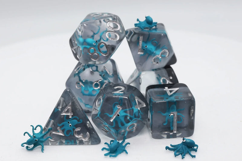 Foam Brain Games RPG Dice Set: Teal Octopus