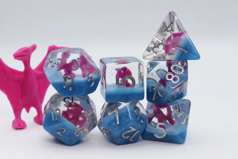 Foam Brain Games RPG Dice Set: Pink Pterodactyl
