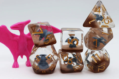 Foam Brain Games RPG Dice Set: Blue Pterodactyl