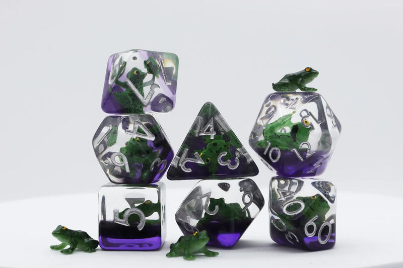 Foam Brain Games RPG Dice Set: Green Poison Frog