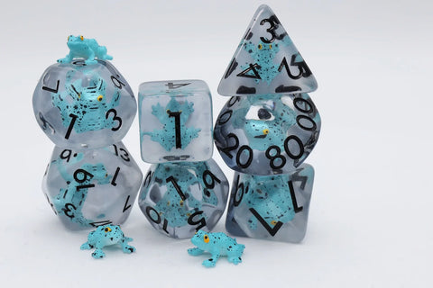 Foam Brain Games RPG Dice Set: Blue Poison Frog