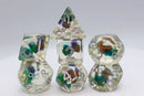 Foam Brain Games Green & Purple Flower RPG Dice Set