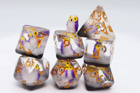 Foam Brain Games Purple Owl RPG Dice Set