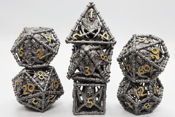 Foam Brain Games Grim Scythe: Grey RPG Metal Dice Set