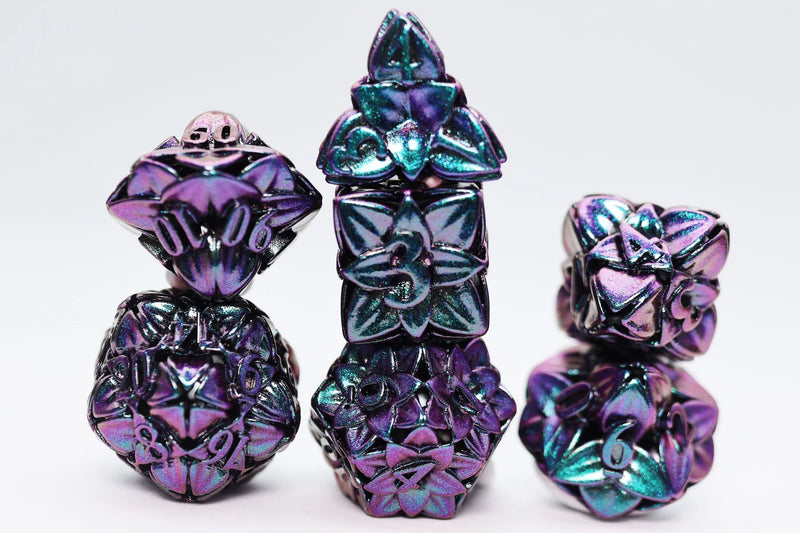Foam Brain Games RPG Metal Dice Set - Otherworldly Hollow Flower