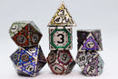 Foam Brain Games RPG Metal Dice Set - Ornate Rainbow Frame