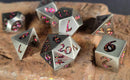 Forged Gaming Forged Lore Antique Silver with Red Mica  7 Piece Metal Dice Set