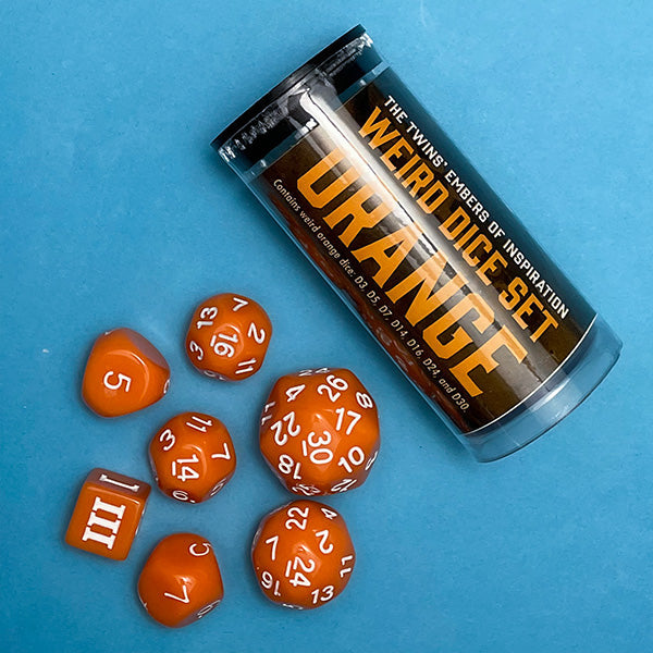 Weird Dice Set for Dungeon Crawl Classics RPG - Orange