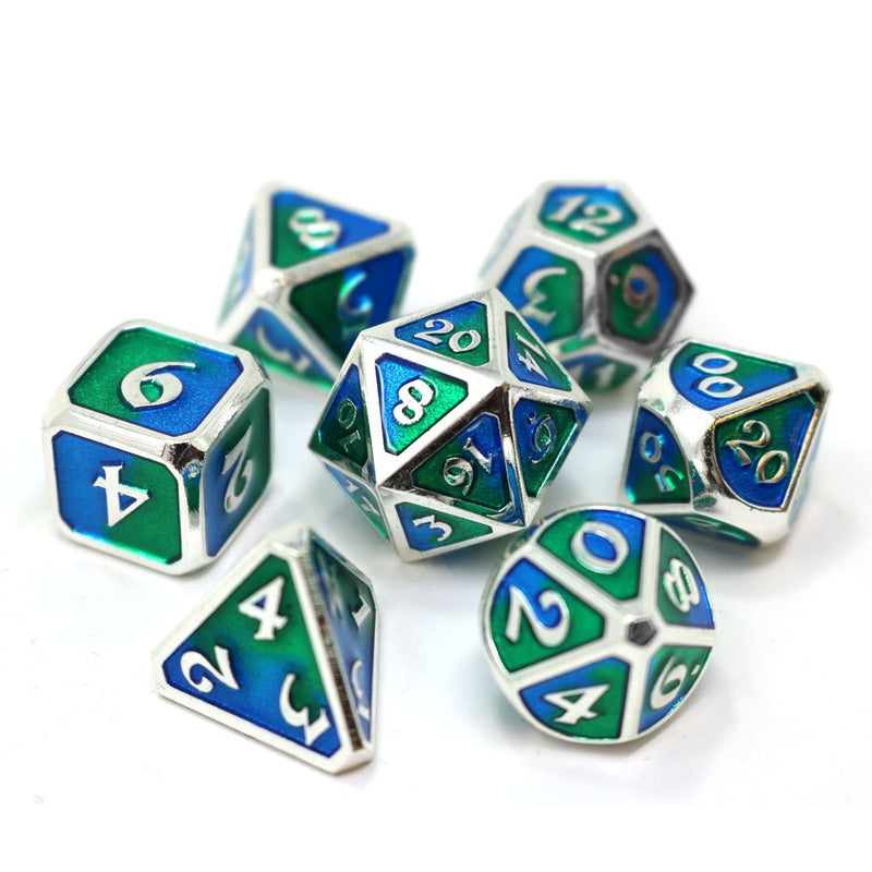 Die Hard Dice 7 Die Metal Dice Set: Spellbinder Gaia