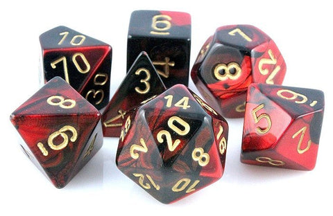 Chessex Gemini: Black-Red/Gold 7 Dice Set