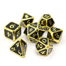 Die Hard Dice 7 Die Metal Dice Set: Mythica Gold Onyx