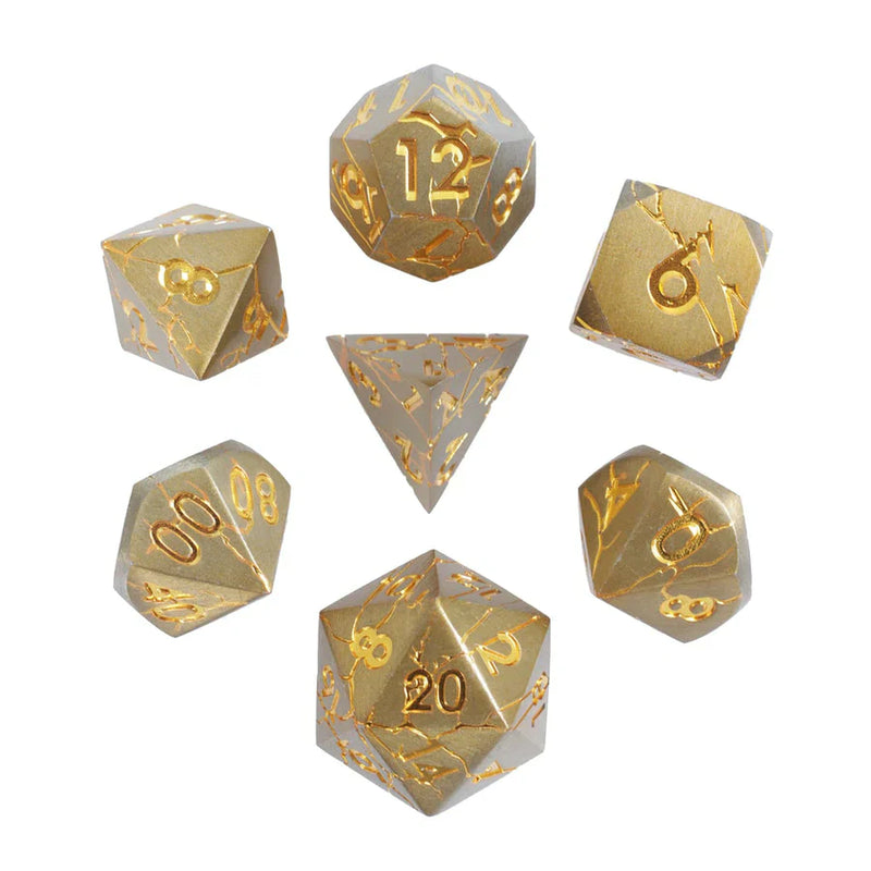 Forged Gaming Golden Storm 7-Piece Metal Dice Set