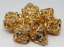 Foam Brain Games Gold Jeweled Hollow Hearts RPG Metal Dice Set