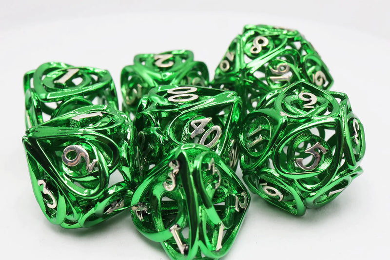 Foam Brain Games Green Hollow Hearts RPG Metal Dice Set