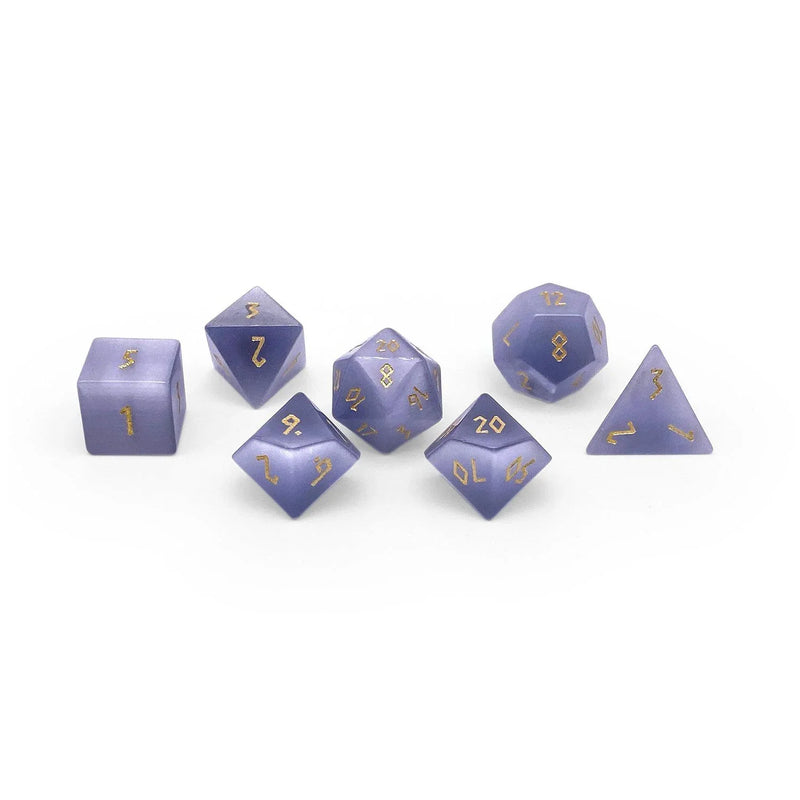 Norse Foundry 7 Die Gemstone RPG Dice Set: Grey Cats Eye