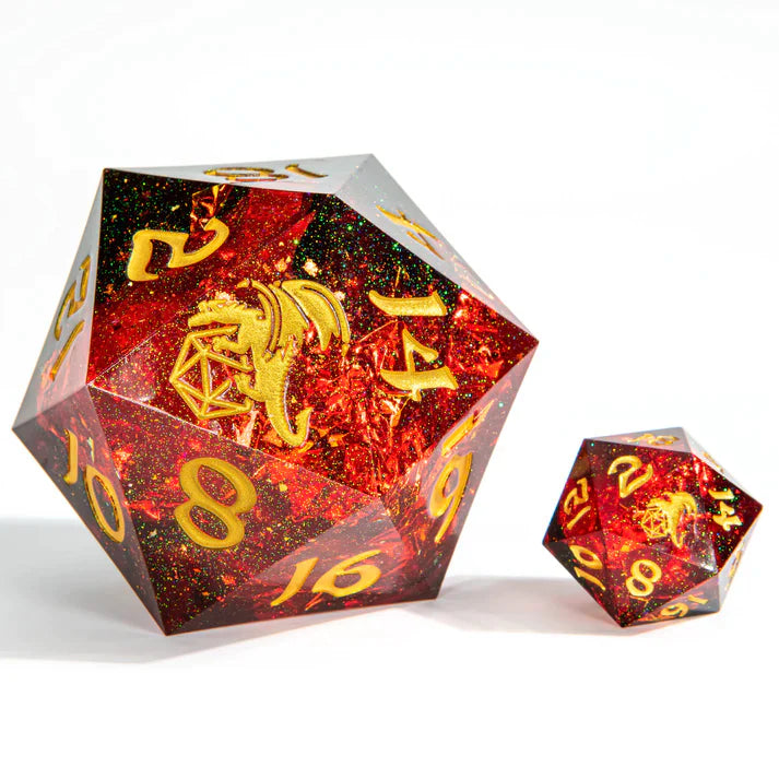 Hymgho Sharp Edge Resin Dice: 55mm D20 Red