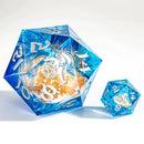 Hymgho Sharp Edge Resin Dice: 55mm Chonk D20 Snail and Starfish