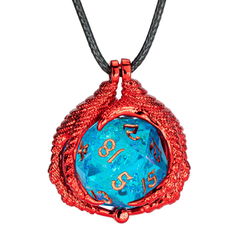 Hymgho Dragon Claw Necklace with D20 - Red