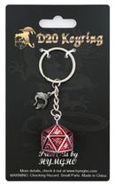 Hymgho D20 Keychain Behemoth - Blood on Gun Metal