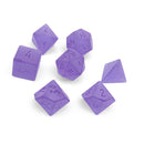 Norse Foundry 7 Die Glass RPG Dice Set: Raised Frosted Amethyst K9 Glass