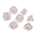 Norse Foundry 7 Die Glass RPG Dice Set: Gold Font Frosted Rainbow K9 Glass