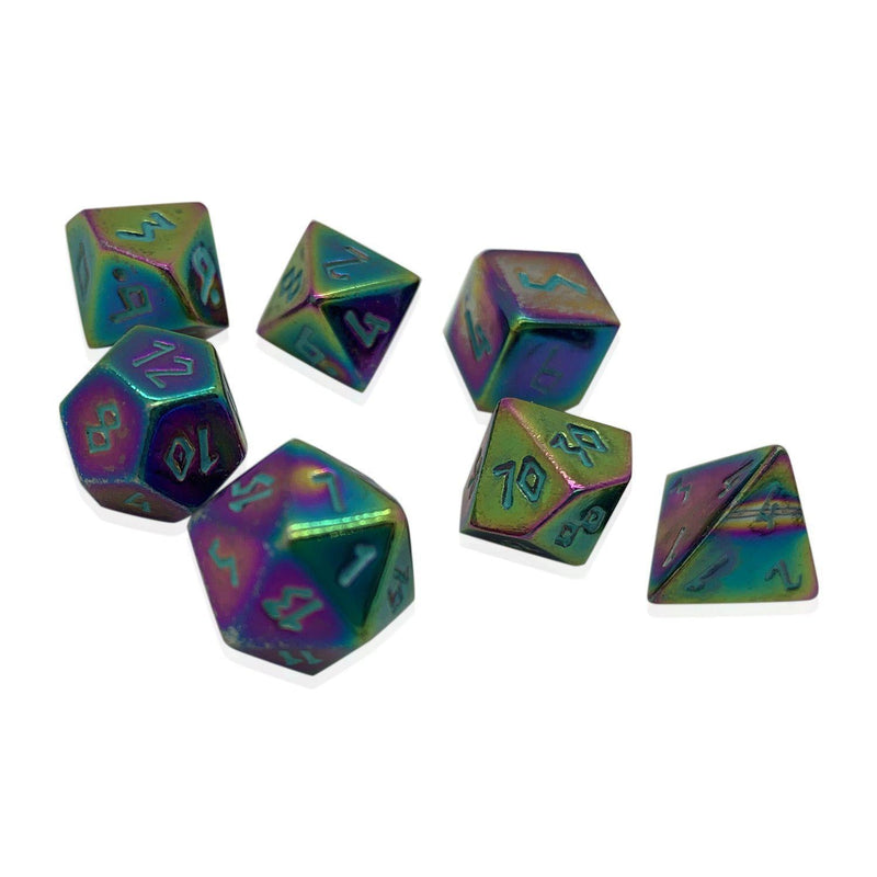 Norse Foundry 7 Die Metal Alloy RPG Dice Set: Queens Treasure Pebble 10MM
