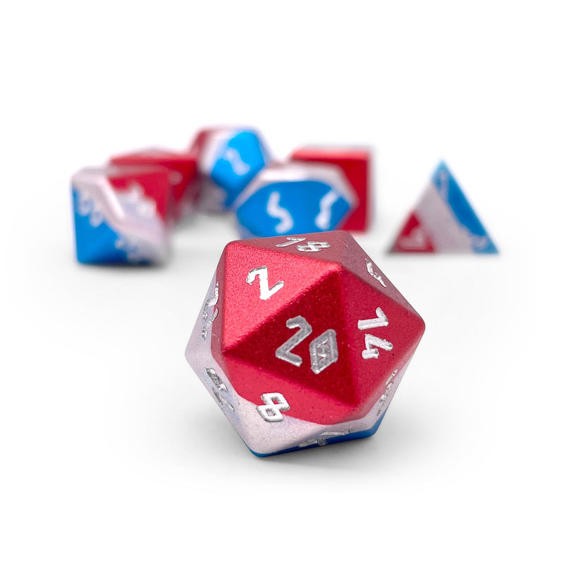 Norse Foundry 7 Die Aluminum Hybrid Dice Set: Patriot