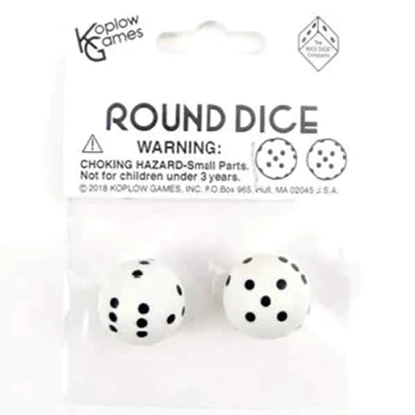 Koplow Games Round Dice D6 (1 Pair) - White